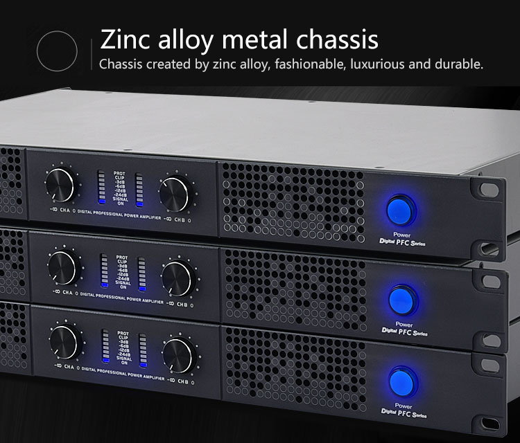 2X4800W  widely voltage professional high power 1U digital power amplifier