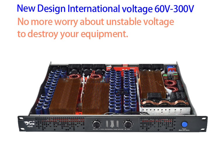 2X4800W  widely voltage professional high power 1U digital power amplifier