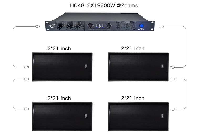 2X4800W  widely voltage professional high power 1U digital power amplifier