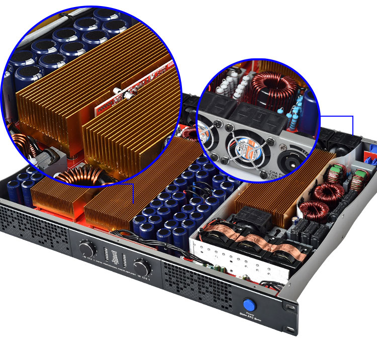 2X4800W  widely voltage professional high power 1U digital power amplifier