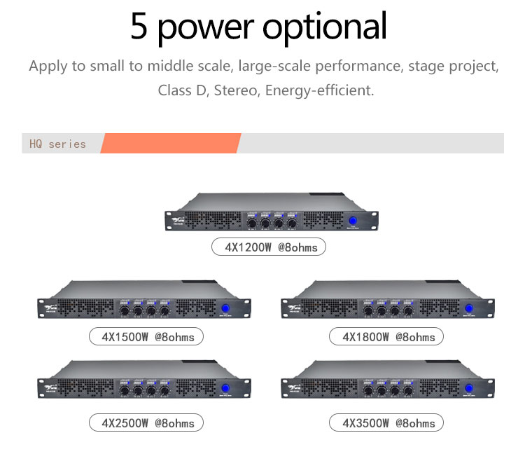 4x2500W  60V-300V widely voltage digital professional power amplifier, power amp